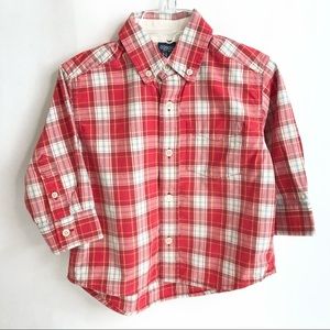 Oshkosh Plaid 3/3T button down shirt